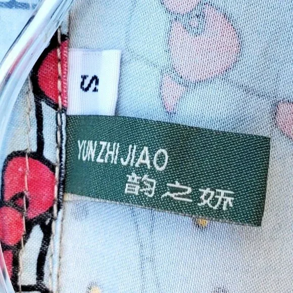 Hello Kitty Pearl Snap Shirt Cotton Long Sleeve Western Womens S Blue Gray - Picture 5 of 10